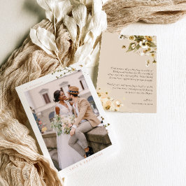 Cartão De Agradecimento Simples Flores Selvagens Boho | Fotografia Obrigad