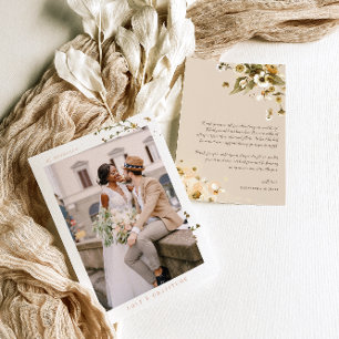 Cartão De Agradecimento Simples Flores Selvagens Boho   Fotografia Obrigad
