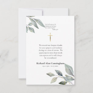 Cartão De Agradecimento Simples Funeral Cristão Católico Romano