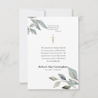 Cartão De Agradecimento Simples Funeral Cristão Católico Romano