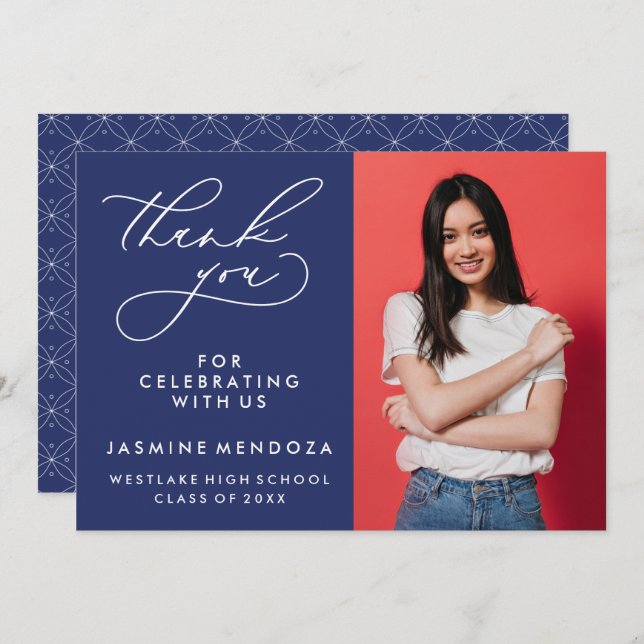 CARTÃO DE AGRADECIMENTO SIMPLES GRADUAÇÃO DE CALIBRAFIA BRANCA OBRIGADA (Frente/Verso)