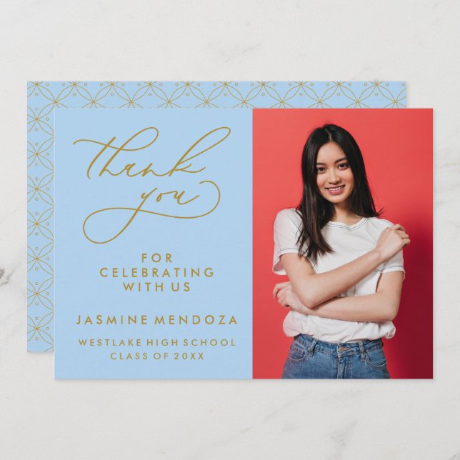 CARTÃO DE AGRADECIMENTO SIMPLES GRADUAÇÃO DE CALIBRAFIA BRANCA OBRIGADA (Frente/Verso)