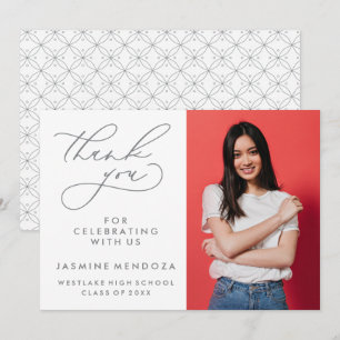 CARTÃO DE AGRADECIMENTO SIMPLES GRADUAÇÃO DE CALIBRAFIA BRANCA OBRIGADA