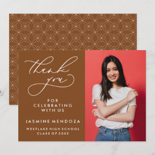 CARTÃO DE AGRADECIMENTO SIMPLES GRADUAÇÃO DE CALIBRAFIA BRANCA OBRIGADA