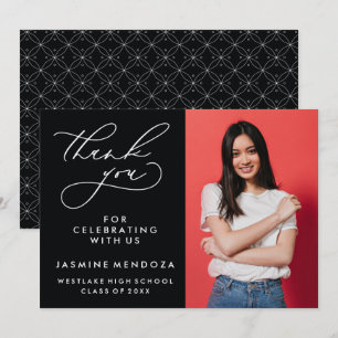 CARTÃO DE AGRADECIMENTO SIMPLES GRADUAÇÃO DE CALIBRAFIA BRANCA OBRIGADA