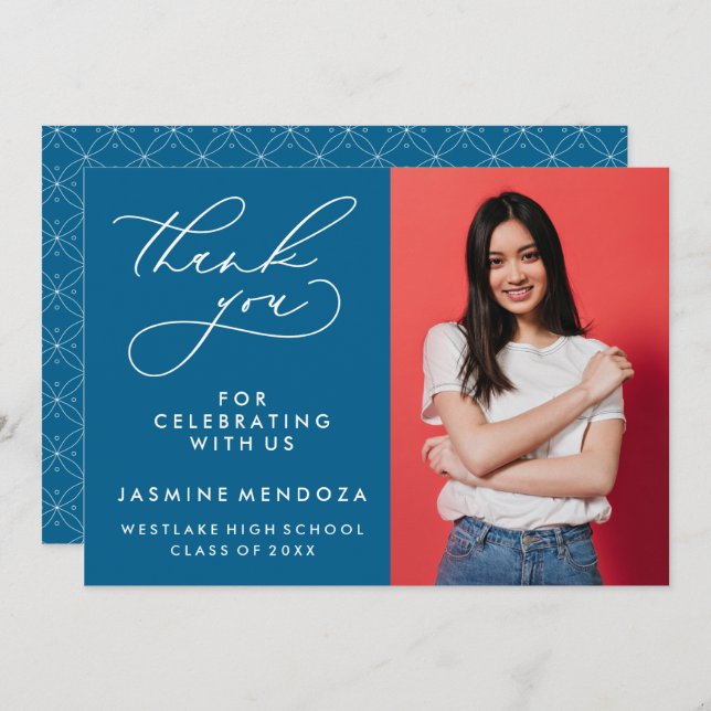 CARTÃO DE AGRADECIMENTO SIMPLES GRADUAÇÃO DE CALIBRAFIA BRANCA OBRIGADA (Frente/Verso)