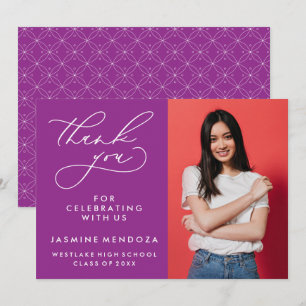 CARTÃO DE AGRADECIMENTO SIMPLES GRADUAÇÃO DE CALIBRAFIA BRANCA OBRIGADA