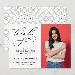 CARTÃO DE AGRADECIMENTO SIMPLES GRADUAÇÃO DE CALIBRAFIA BRANCA OBRIGADA