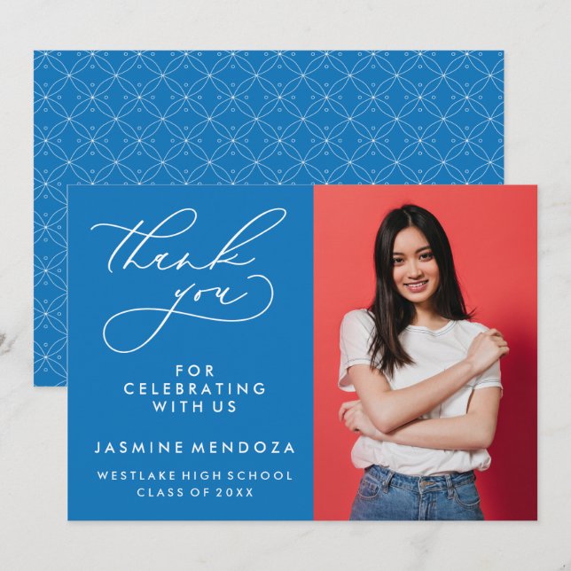 CARTÃO DE AGRADECIMENTO SIMPLES GRADUAÇÃO DE CALIBRAFIA BRANCA OBRIGADA (Frente/Verso)