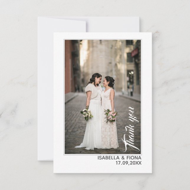 Cartão de agradecimento simples - Mensagem de agra (Frente)