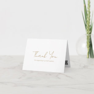 Cartão De Agradecimento Simples Minimalista Elegante Moderno Dourado Negóc