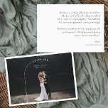 Cartão De Agradecimento Simples Modern Boho | Foto Casamento Obrigado<br><div class="desc">Obrigado de casamento elegante e simples que você apresenta um solteiro de linha de que enquadra sua foto. Essas placas projetadas profissionalmente são rapidamente personalizáveis. As cartas de agradecimento de casamento são a forma perfeita de expressar sua apreciação à família e aos amigos pela ajuda, apoio, amor, amizade e generosidade,...</div>
