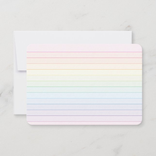 Cartão de agradecimento simples Pastel Rainbow com (Frente)