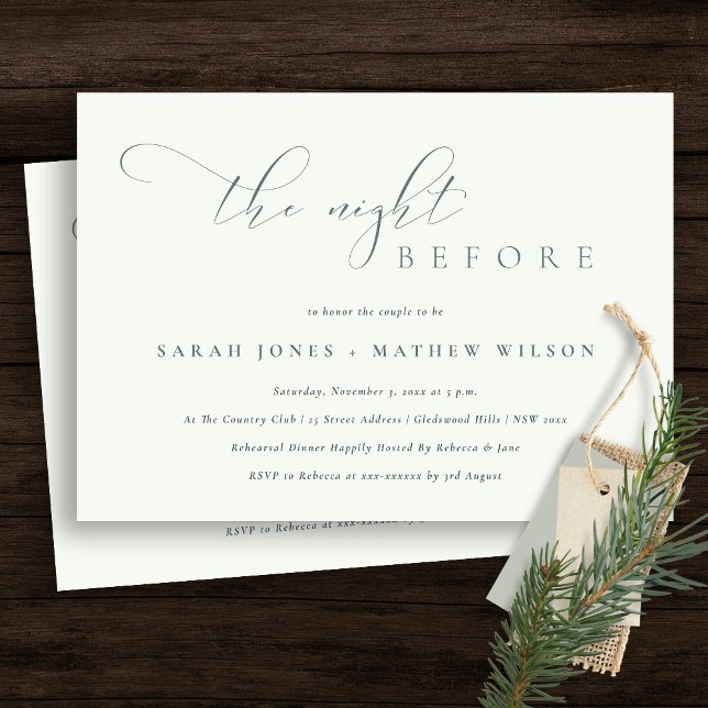 Cartão De Agradecimento Simples Script Black White Night Antes De Convidar (Criador carregado)