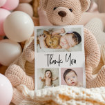 Cartão De Agradecimento Simples script de múltiplas fotos colagem de chuve<br><div class="desc">Personalize este chá de bebê graças a você com fotos bonitas do seu bebê. Agradeço à sua família e amigos que lhe deram o seu amor e apresentam o seu novo bebê com imagens que podem acalmar durante muitos anos à medida que o bebê cresce. Tipo de script de handlettering...</div>