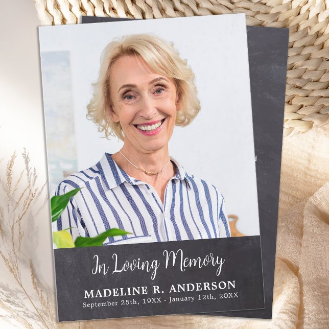 Cartão De Agradecimento Simples Simples Foto Funeral Moderna Simpatia Memo (Criador carregado)