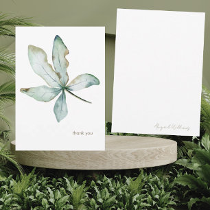 Cartão De Agradecimento Simples Tropical Personalizado Moderno com Folhage
