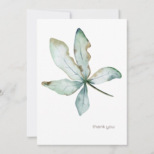 Cartão De Agradecimento Simples vegetação tropical Personalizada Seafoam 5 (Frente)