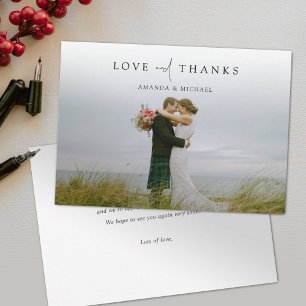 Cartão De Agradecimento Simplesmente Personalizado o Casamento de Fotos Ch