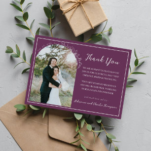 Cartão De Agradecimento Simplicidade Floral 1 Casamento Amora