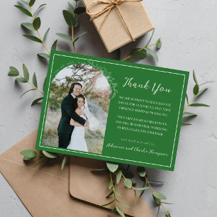 Cartão De Agradecimento Simplicidade Floral 1 Casamento Meadow Green