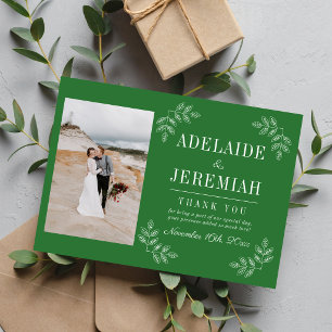 Cartão De Agradecimento Simplicidade Floral 2 Casamento Meadow Green