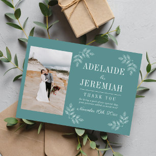 Cartão De Agradecimento Simplicidade Floral 2 Ovo de Pato Casamento