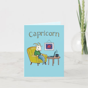 Cartão De Agradecimento Sinal de estrela do Capricórnio Sea Goat zodiac es
