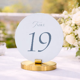 Cartão De Agradecimento Sinal de Número de Mesa de Casamento Azul Empoeira