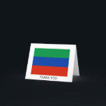 Cartão De Agradecimento Sinalizador Daguestan<br><div class="desc">Bandeira Patriótica do Daguestão.</div>