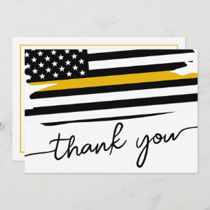 Cartão De Agradecimento Sinalizador de Linha Dourada Fina do Dispatcher Mo