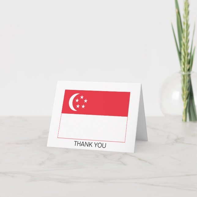 Cartão De Agradecimento Singapore Flag (Frente)