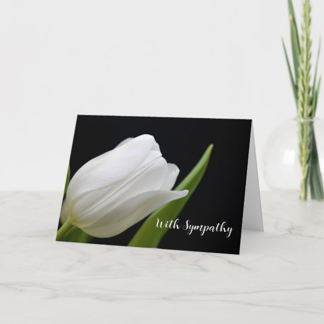 CARTÃO DE AGRADECIMENTO SINGLE WHITE ROSE SYMPATHY CARD (Frente)