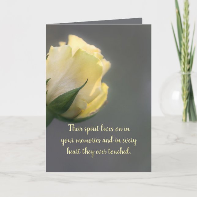 CARTÃO DE AGRADECIMENTO SINGLE YELLOW ROSE SYMPATHY CARD (Frente)