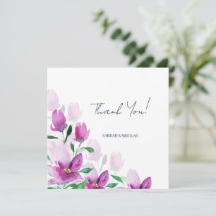 Cartão De Agradecimento Singularidade das Flores de Arte em Aquarela Viole
