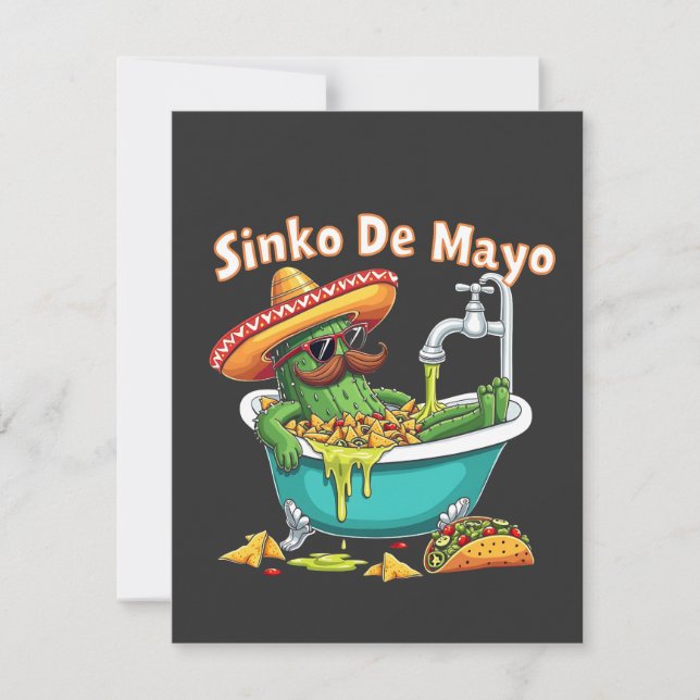 Cartão De Agradecimento Sinko de Mayo"Cinco engraçados de Mayo Cactus (Frente)