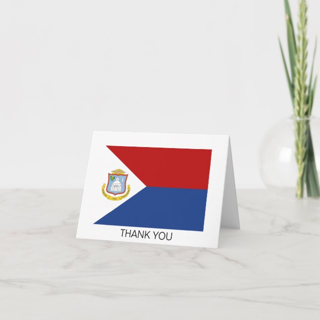 Cartão De Agradecimento Sint Maarten Flag (Frente)