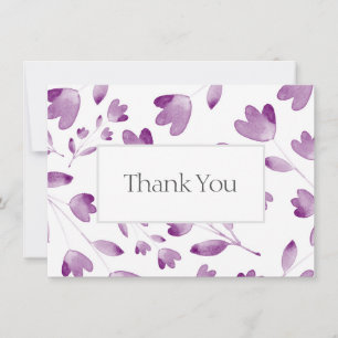 Cartão De Agradecimento Sistemas de Flor de Aquarela Puro