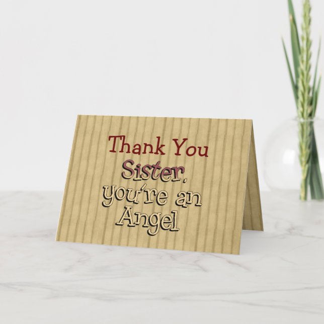 Cartão De Agradecimento Sister You're an Angel Thank You Note Card (Frente)