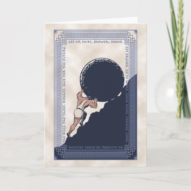 Cartão De Agradecimento Sisyphus Mundane Rock (Frente)