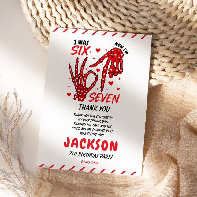 Cartão De Agradecimento Six Seven Birthday Skeleton Hands Party (Six Seven Birthday Skeleton Hands Party Thank You Card
)