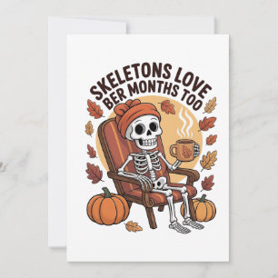 Cartão De Agradecimento Skeleton ama Ber Meses Muito Estranho