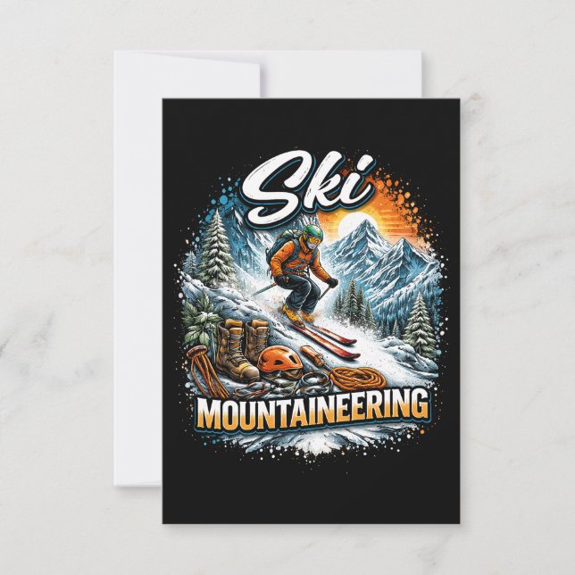 Cartão De Agradecimento Ski Mountaineering (Frente)