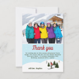 Cartão De Agradecimento Skiing Women Ski Birthday Getaway Custom Photo