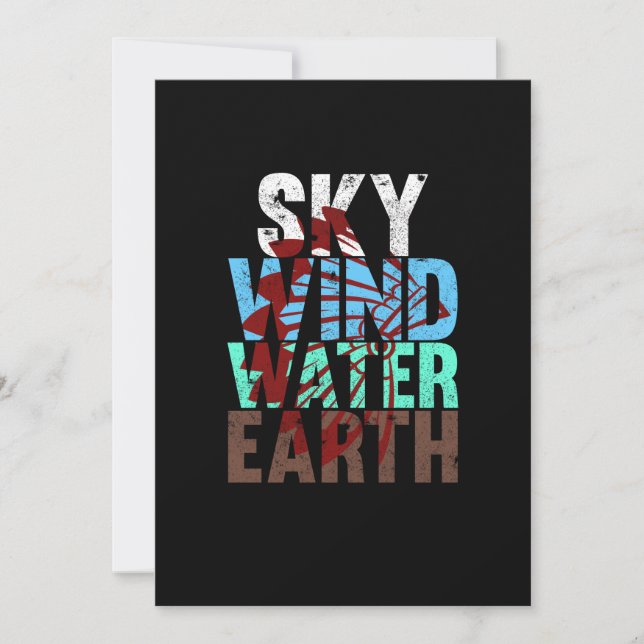 Cartão De Agradecimento Sky Wind Water Earth Native American Day Support (Frente)