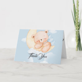 Cartão De Agradecimento Sleepy Bear Baby Shower Thank You Card