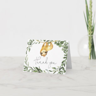 Cartão De Agradecimento Sloth Baby Shower Thank You Card