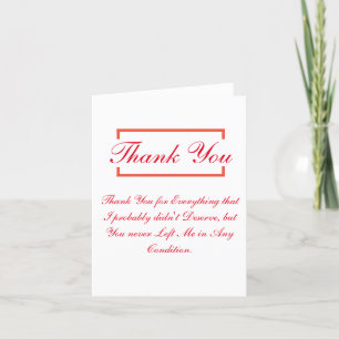 Cartão De Agradecimento Small, 4" x 5.6" Folded Thank You Card for special