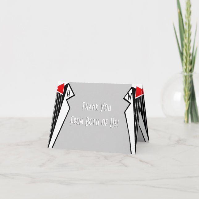 Cartão De Agradecimento Smoking Bauhaus (Obrigado de Ambos) (Frente)