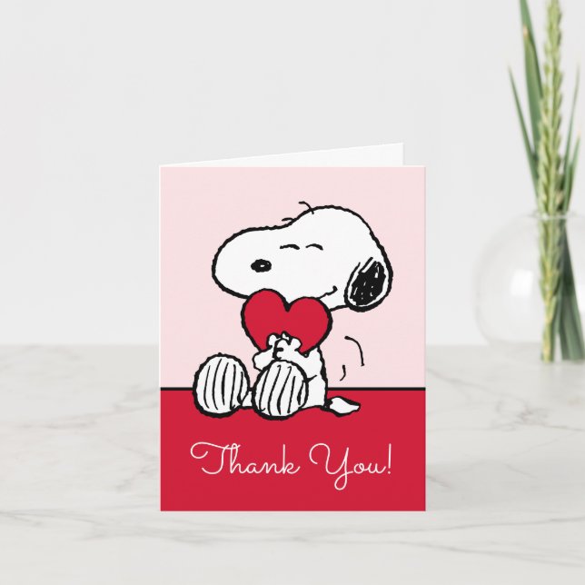 Cartão De Agradecimento Snoopy | Little Sweetheart Baby Shower Thank You C (Frente)